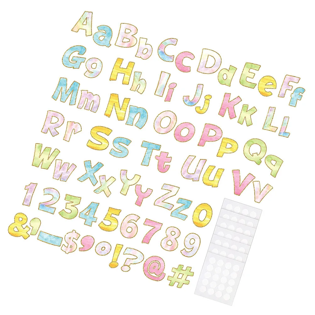 مجموعة واحدة من قطع الورق الأبجدية المائية للوحة الإعلانات وديكور الفصل الدراسي وحروف المعلم والالتصاق على الحروف لغرفة اللعب على الحائط #4