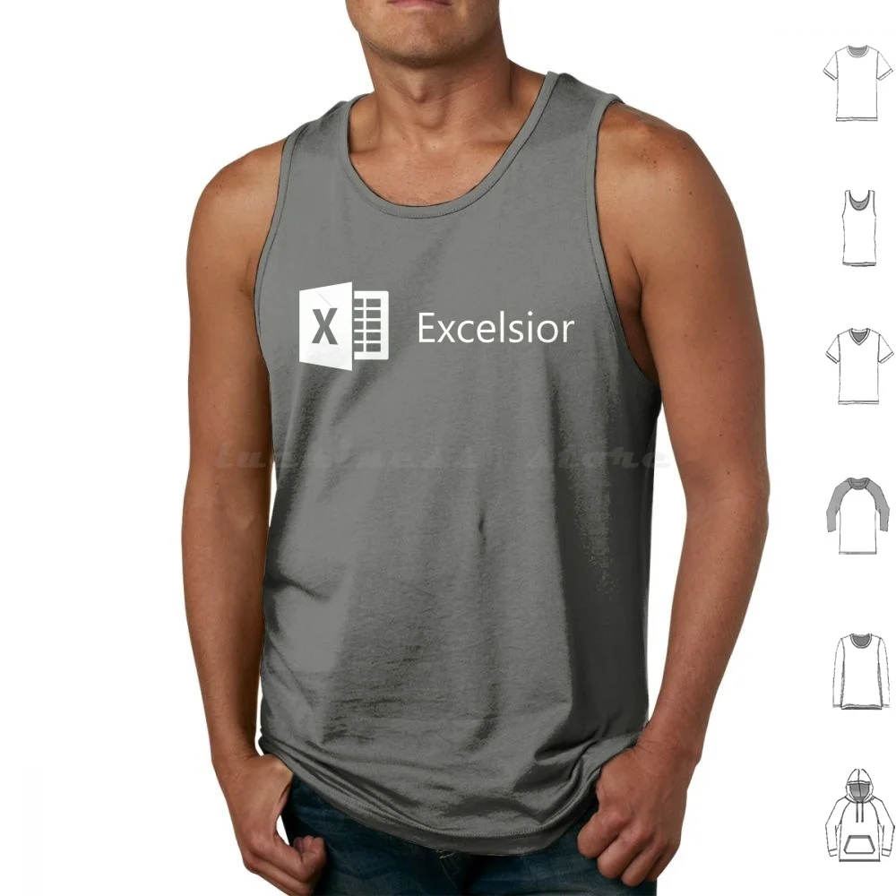 Excelsior Spreadsheet Tank Tops Print Cotton Excel Excelsior Windows Superhero Superheroes Comic Comics Comic Books Nerdy