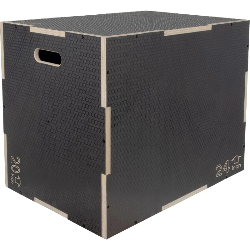 

3 in 1 Non-Slip Wooden Plyo Box Plyometric Box Jumping Exercise, Multiple Sizes