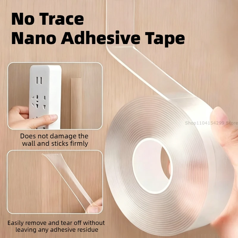 Ultra-strong Double Sided Adhesive Reusable Waterproof Adhesive Tracsless Tape Gadget  Nano Tapes Wall Stickers Home Improvement