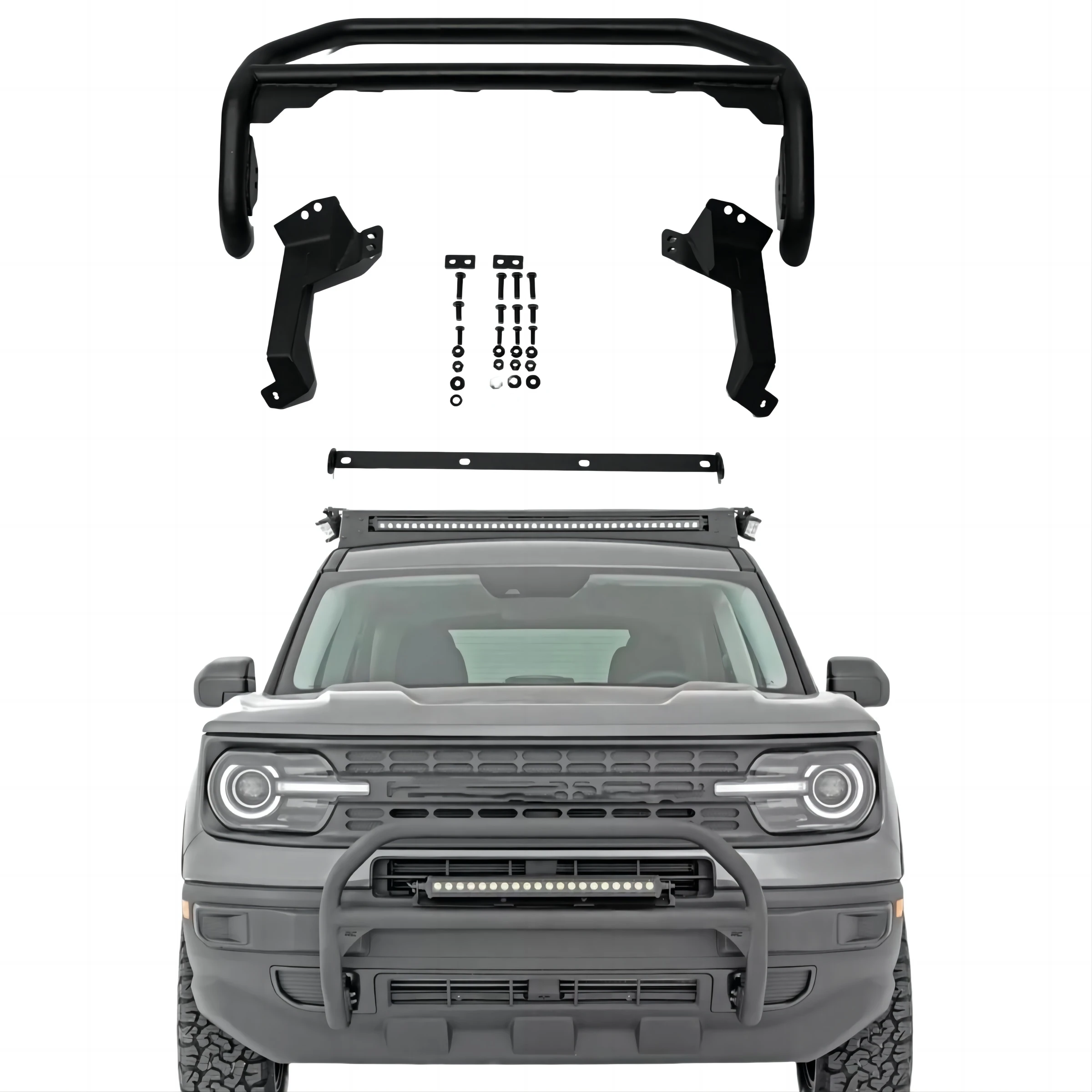 Hot selling Exterior Accessories Bull Bar Compatible for 2021 Ford Bronco Sport 51041 Grill Brush Guard Bumper Guard Protector