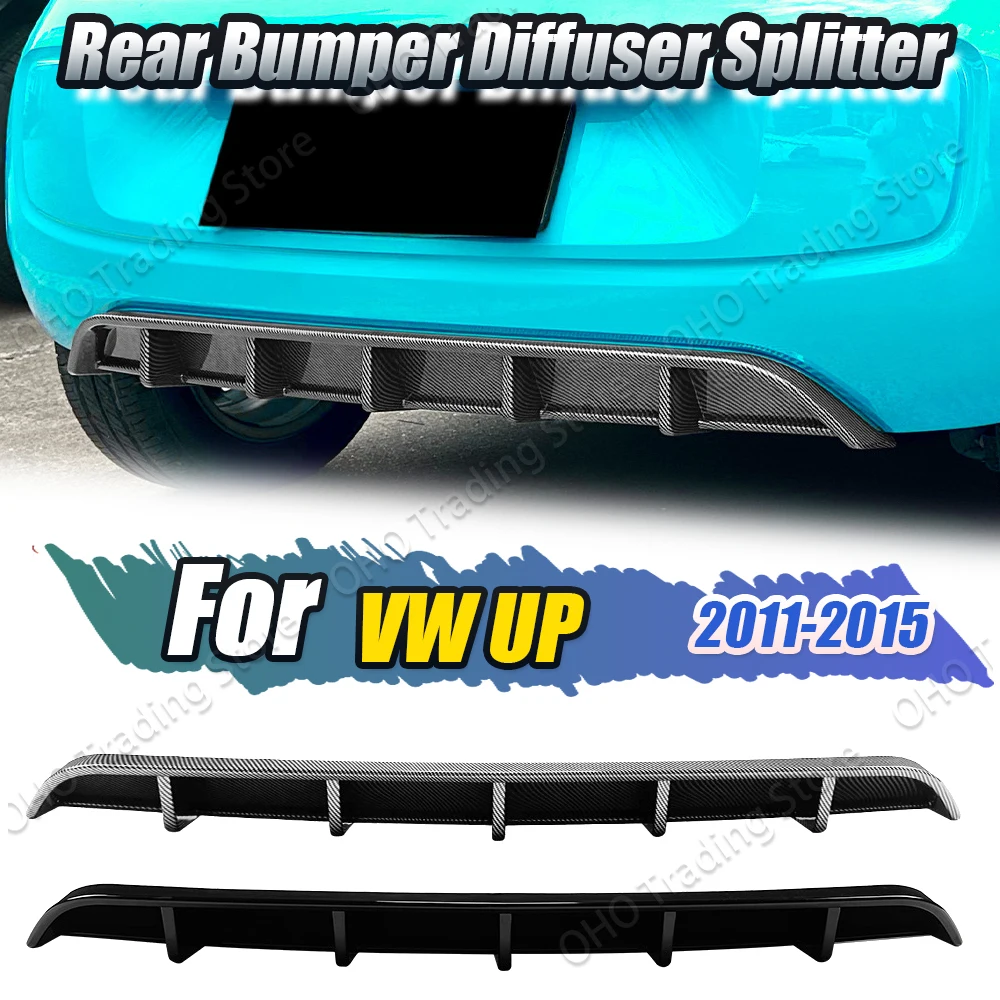 Alerón de parachoques trasero de coche, ajuste de labio para VW UP 2011-2015, embellecedor negro brillante, Kit de carrocería de coche ABS, actualización, Kits de carrocería de fácil instalación