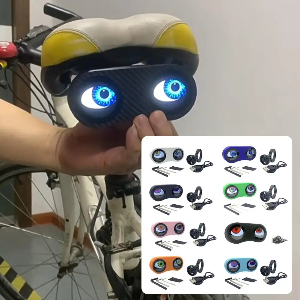 

Motorcycle Decorative Lights Dynamic LED Demon Eye Waterproof USB Rechargeable Bicycle Tail Rear Light For Night Riding Y8N9