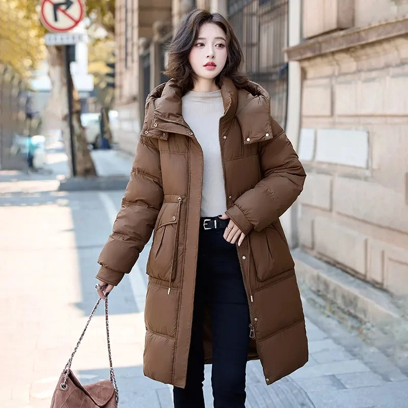 New Down Cotton Jacket Women Hooded Parkas Winter Padded Coat Thick Warm Loose Puffer Female Snow Outwear Clothes