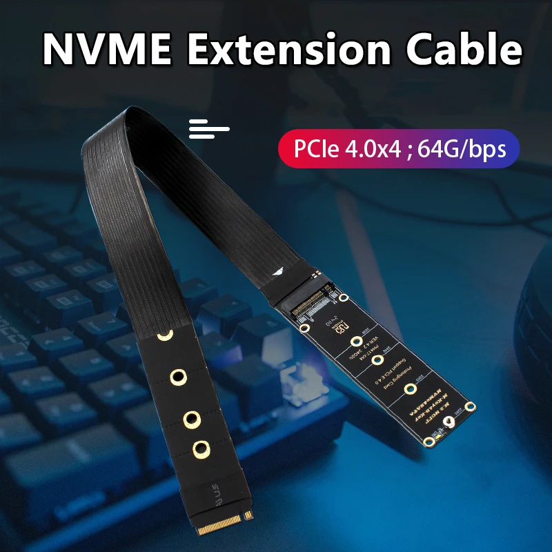 Dual Protocol M.2 auf PCIe 4.0 Verlängerungskabel-Adapter High Speed Gen 4.0 Riser für 2230 2242 2260 2280 M.2 PCI-e / NGFF SATA SSD