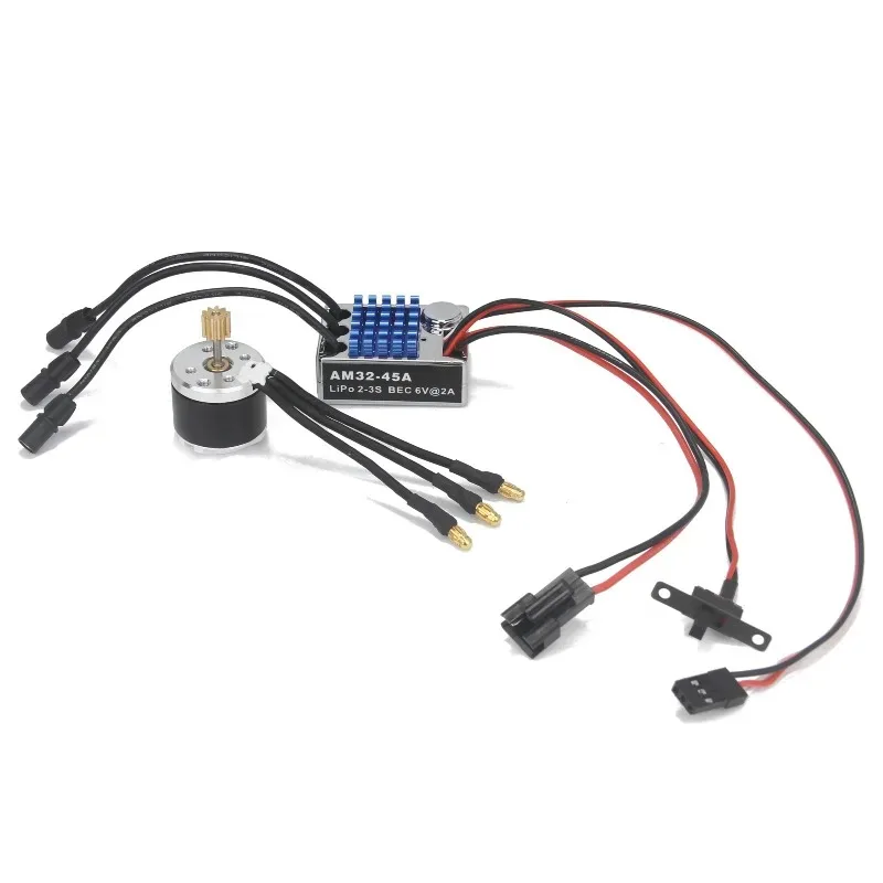 NEEBRC 2322 2600KV Brushless Motor Outrunner W AM32 45A ESC SM3.0 Plug W 21G Servo Combo for 1/12 RC Car MN82 MN99S MN168 MN78