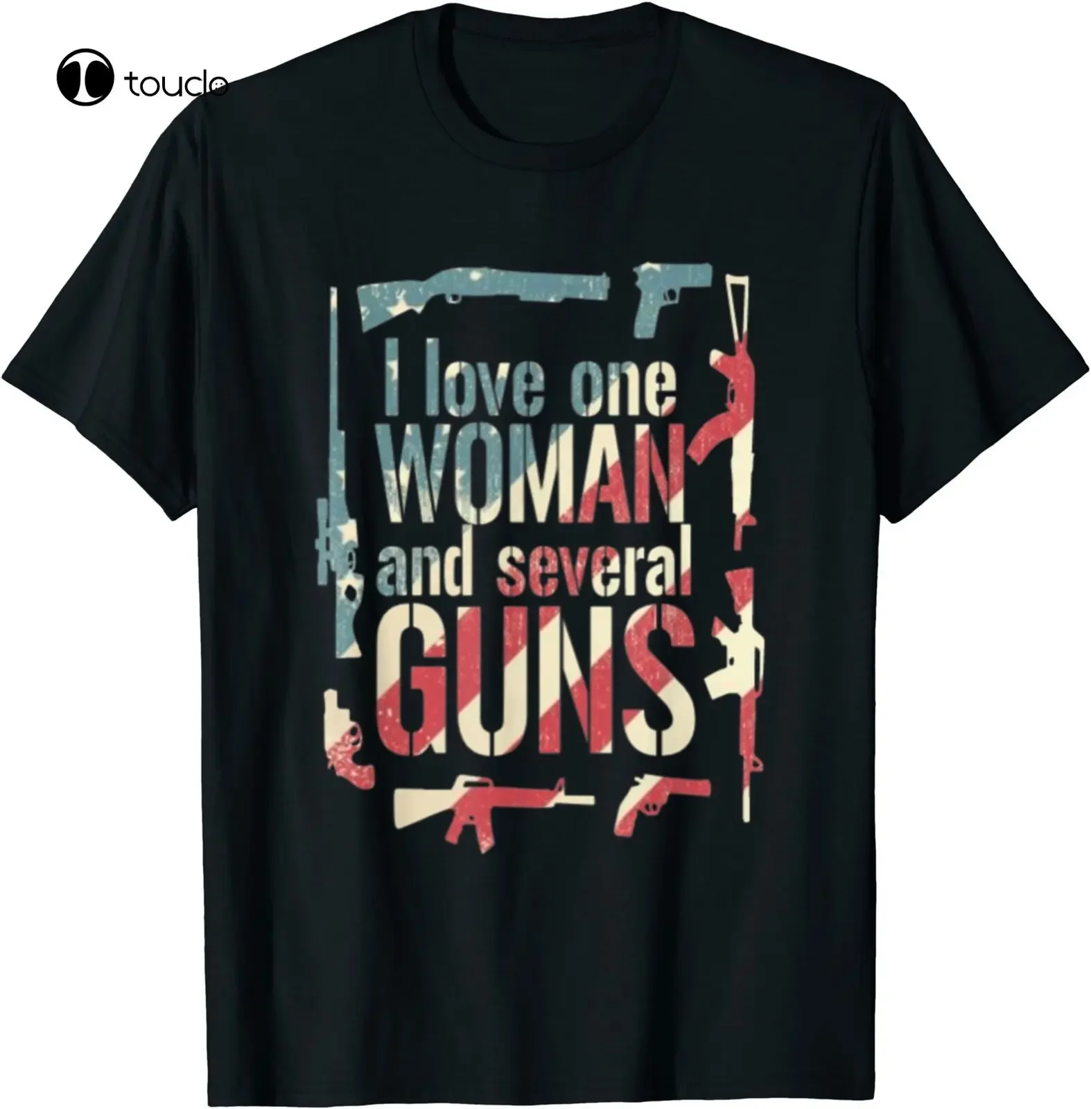 أنا أحب امرأة واحدة وعدة البنادق الوطنية 2Nd تعديل تي شيرت أسود S-5Xl مخصص الكبار في سن المراهقة للجنسين الطباعة الرقمية Xs-5Xl
