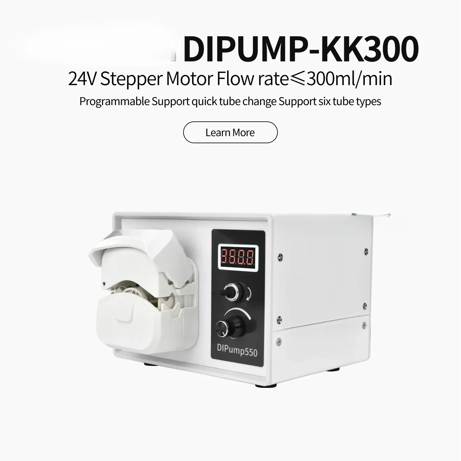 0-300ml/min 4-rotor DIP-KK300 Intelligent High Flow Peristaltic Pump 24V Stepper Motor Adjustable Speed Lab Dosing Pump