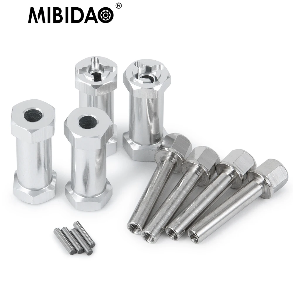 MIBIDAO Metal 20mm Hex Wheel Hub Drive Adaptor 12/15/25/30mm Extension Combiner Coupler for 1/10 RC Crawler Car Truck