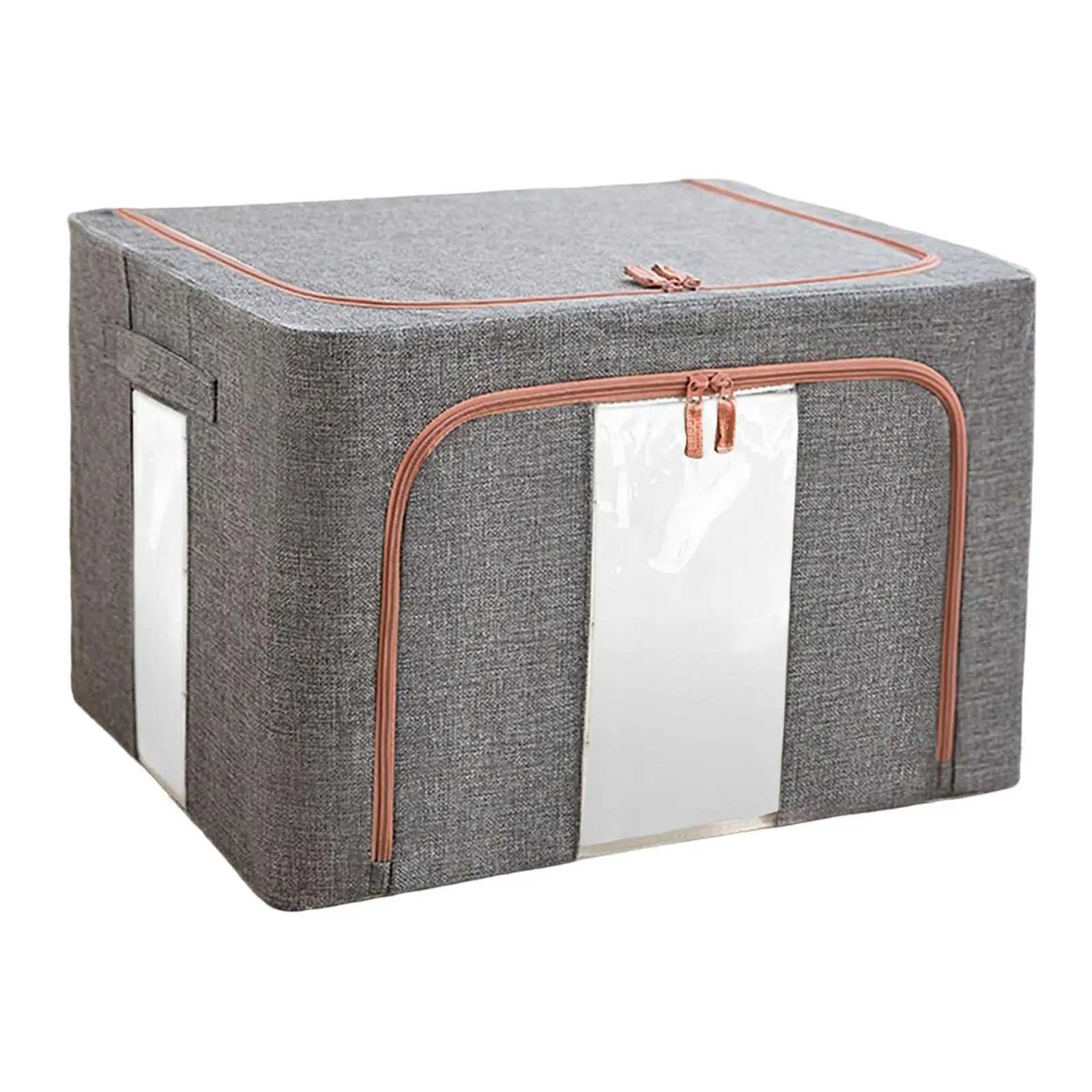 Foldable Clothes Storage Bag 24L Durable Practical Container Clear window Organizer Bin for Bedding Blanket Bed Sheets Car