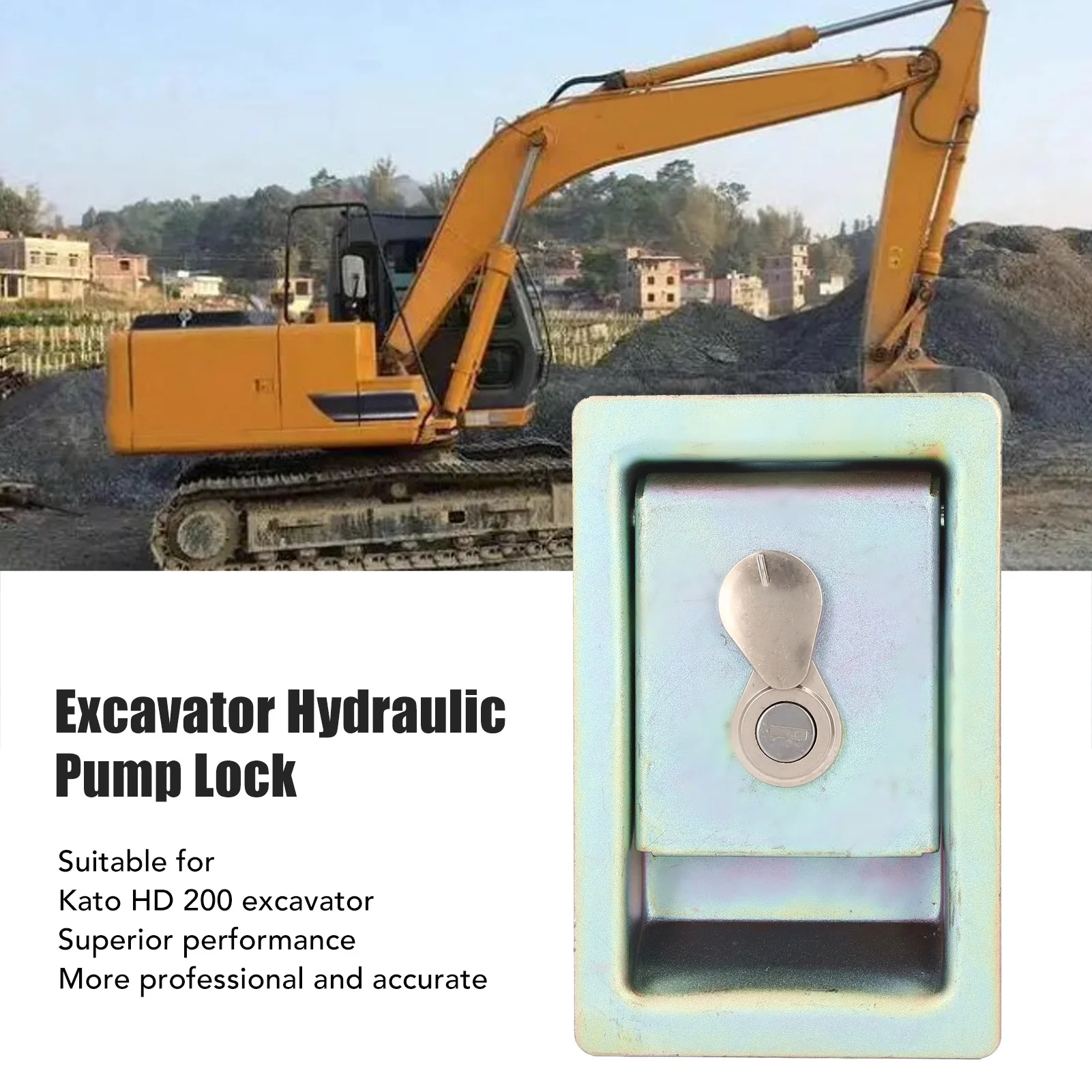 Excavator Hydraulic Pump Lock Side Door Aluminum Alloy with 2 Keys for KATO HD 200 Excavator Hydraulic Pump Side Door Lock view 2