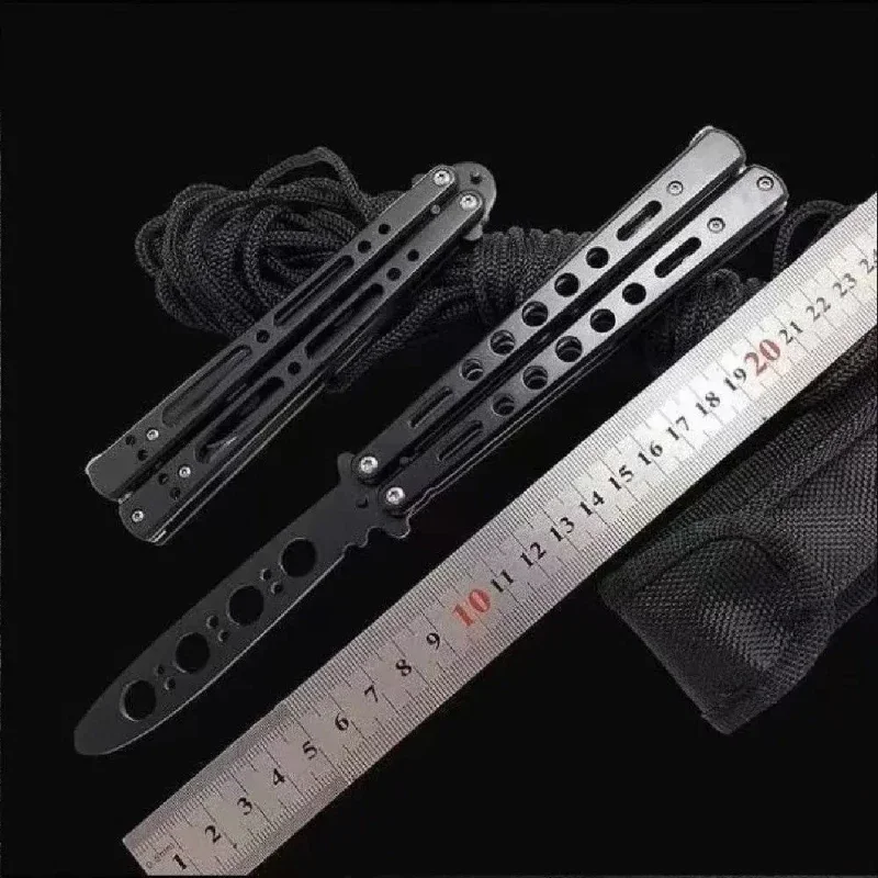 Portable Folding Butterfly Knife Trainer Stainless Steel Pocket Practice Training Tool for Outdoor Games Hand Movements