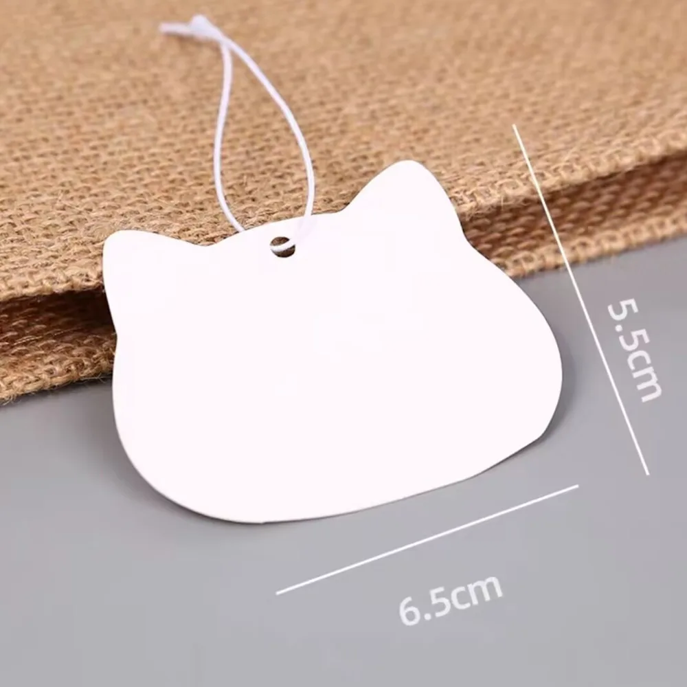 100pcs Blank Card Jewelry Label, Clothing Hang Tag with Elastic Rope