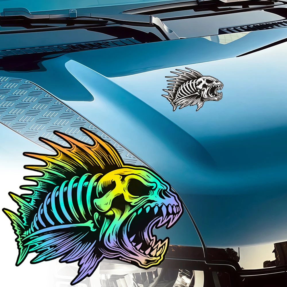 

1Pc Outdoor Skeleton Fish Car Sticker Waterproof Self-Adhesive Vinyl Decal for Car Rear Window Door Trunk Fishing Tackle Box