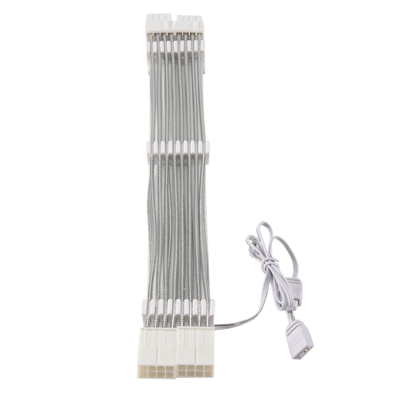Custodia per PC Cavo di prolunga PSU ARGB ATX 2X8PIN PCI-E GPU Neon Color Line ARGB Streamer Trasferimento Scheda grafica Cavo di alimentazione Durevole