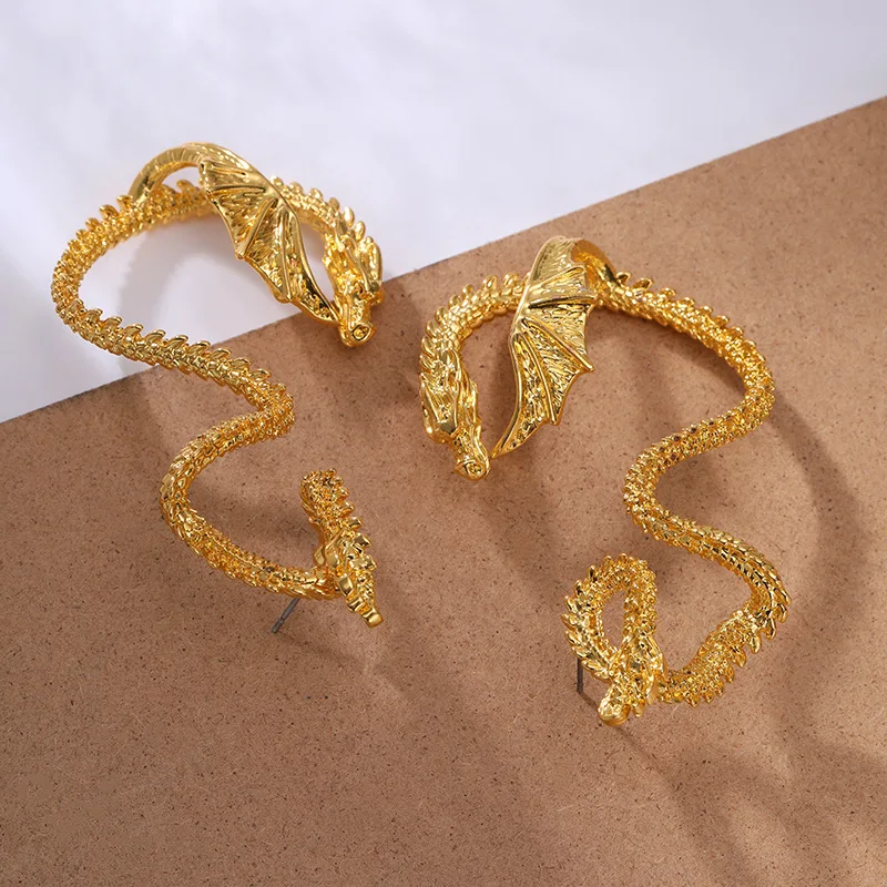 Women's Gothic Dragon Stud Wrap Earrings