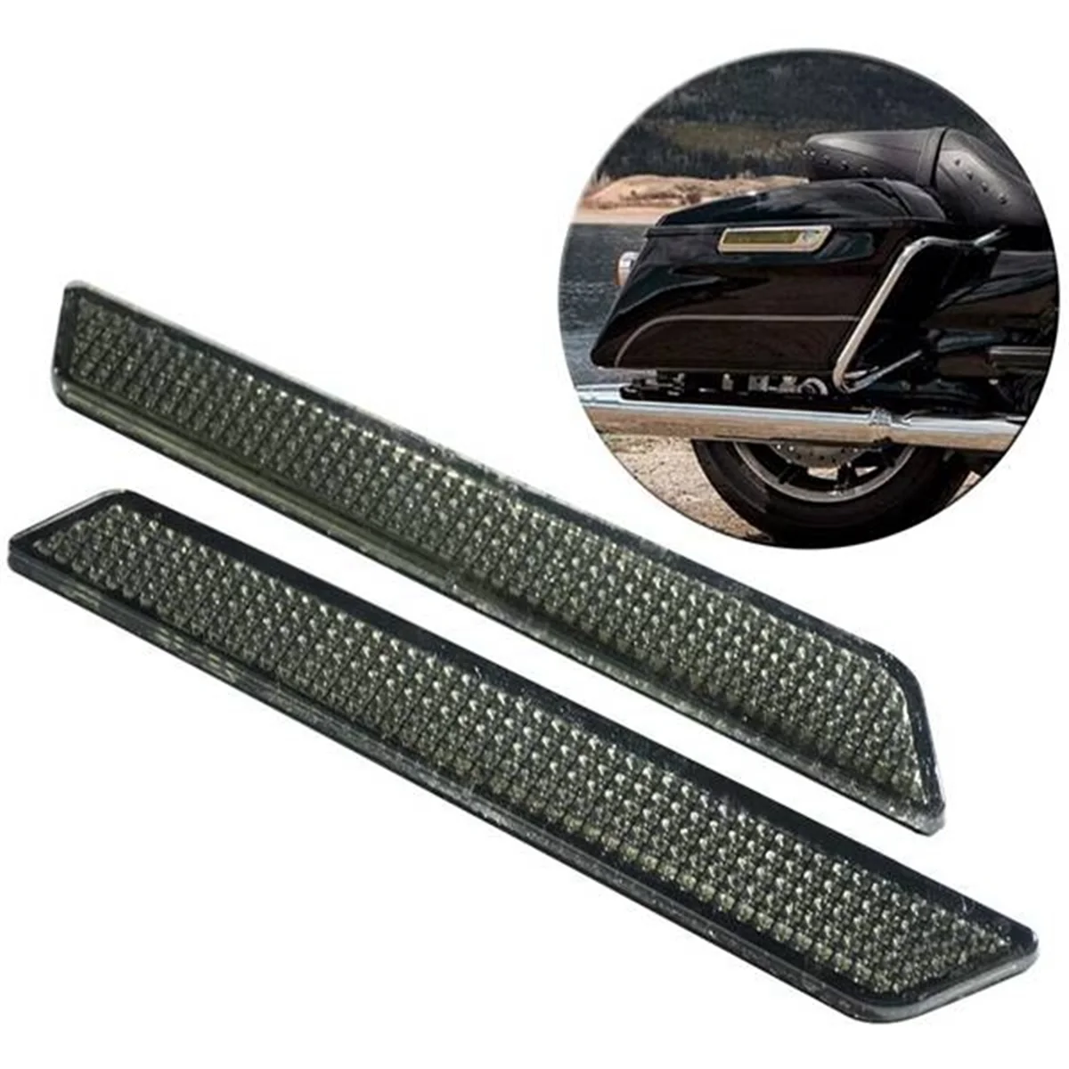 

Upgraded Motorcycle Saddlebag Lock Cover Reflectors for Touring