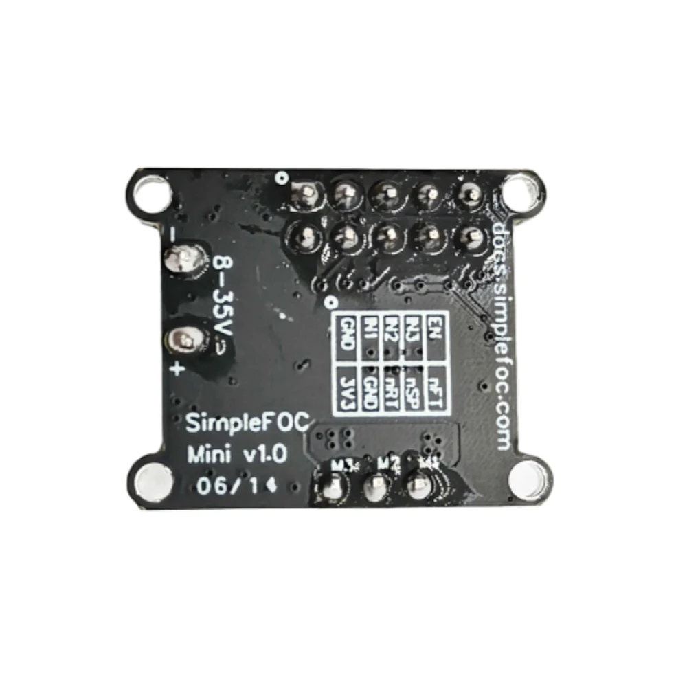 

SimpleFOCMini Бесщеточный двигатель постоянного тока Плата драйвера 8-30 В Контроллер FOC SVPWM/SPWM для ESP32 STM32 Arduino для сервоуправления