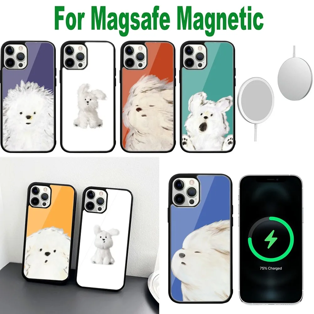 Scribbled Puppy Phone Case For iPhone 16,15,14,13,12,11,Plus,Pro,Max,Mini Magsafe Magnetic Wireless Charging