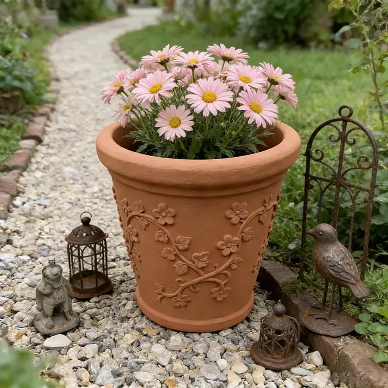 Dropshipping Polyresin Handmade Hand-painted Nautical Country Style Home Decoration Flower Pot