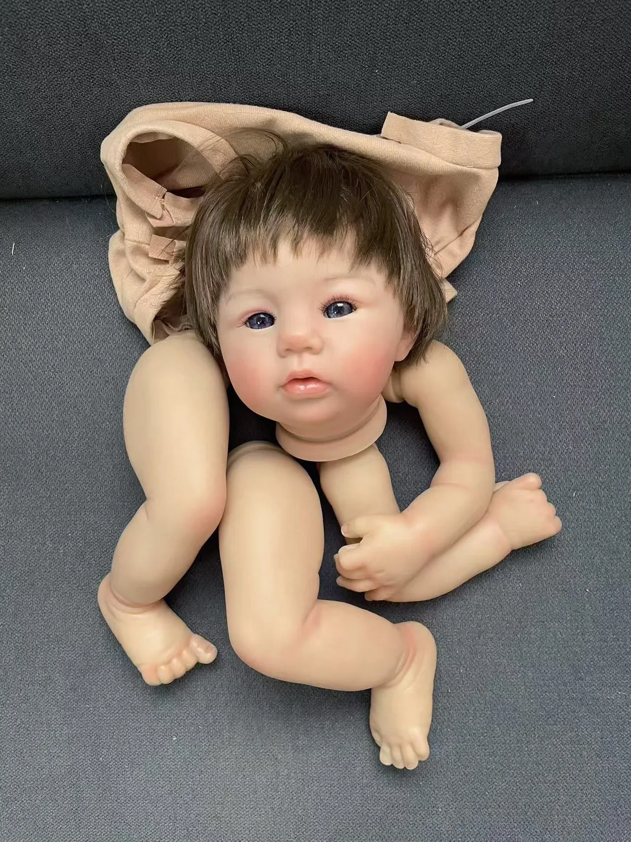 Lifelike Reborn Abigail Doll Kit 18inch Multiple Layers Painting Unassembled Doll Parts With Visible Veins Hand Rooted Hair