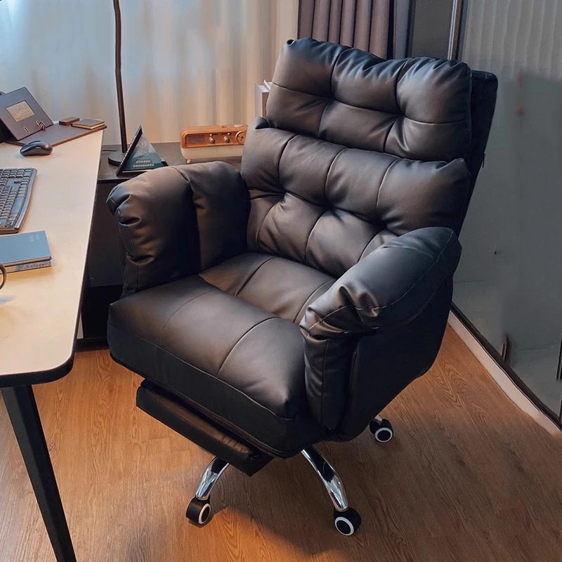 

Leather Designer Office Chair Cushion Computer Barber Comfortable Office Chair Rolling Playseat Silla Oficina Salon Furniture