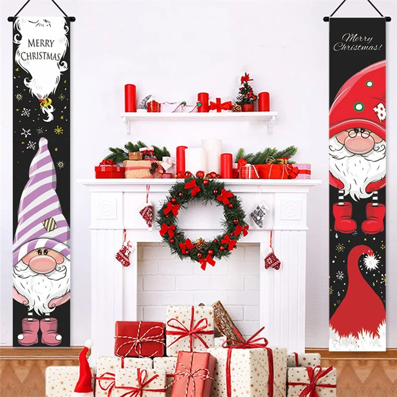 PORK-Feliz Natal. Pendure o banner. Banners decorativos de Natal para ambientes internos e externos, porta frontal e garagem