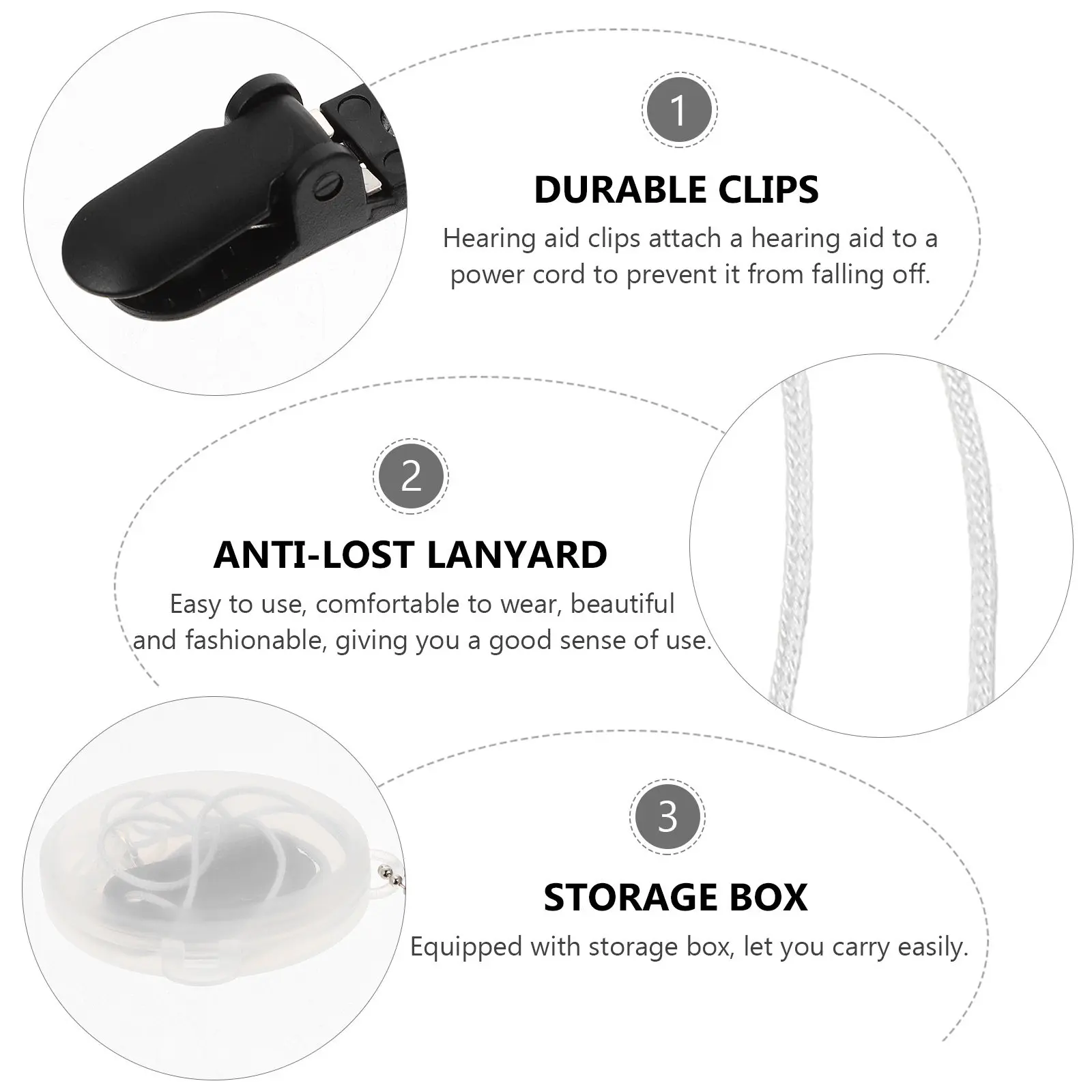 Hearing Aid Anti lost Rope Durable Nylon Lanyard Deaf aid Hanging Cord Portable Senior Accessories Health Monitoring