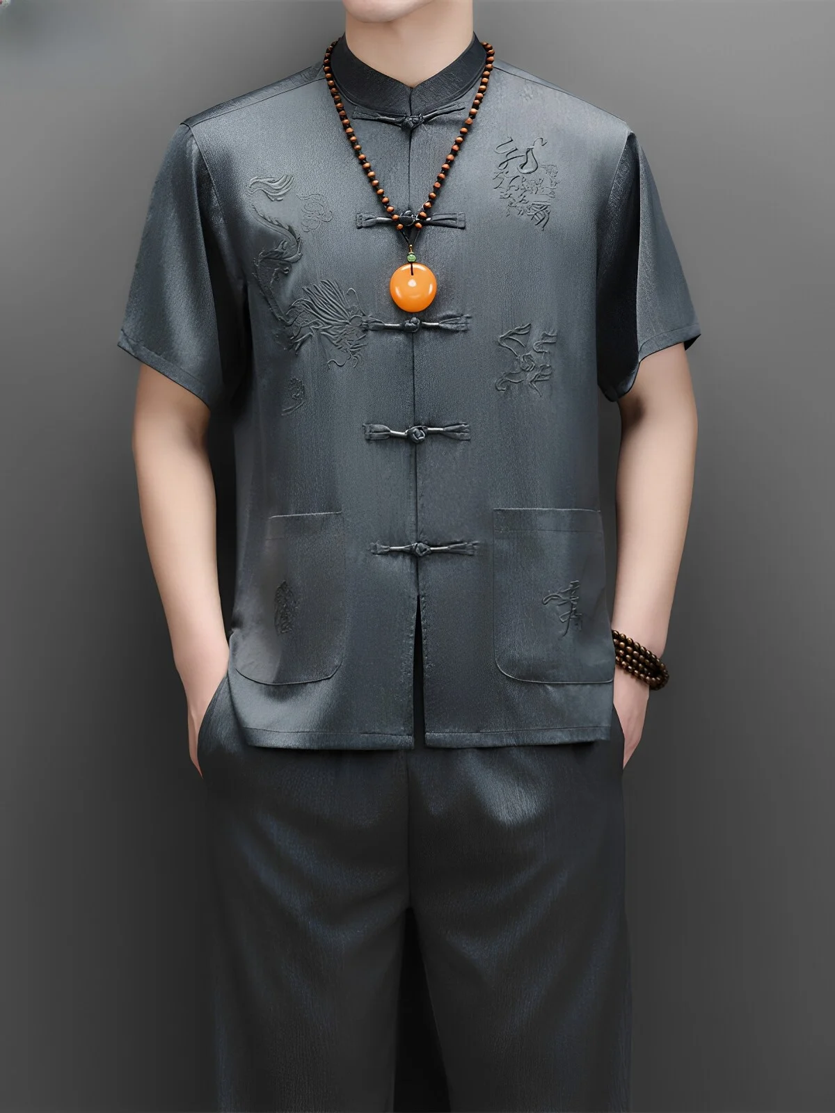 fazeya-silk-men's-short-sleeve-tang-suit-two-piece-set-elderly-high-end-silk-chinese-ethnic-style-top-for-home-wear