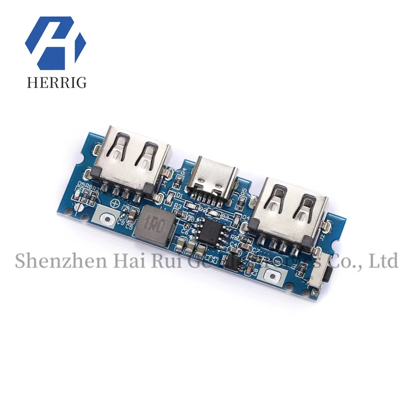 

1PCS Type-C charging port dual USB power bank power board boost module 2.4A portable power bank DIY motherboard 5V