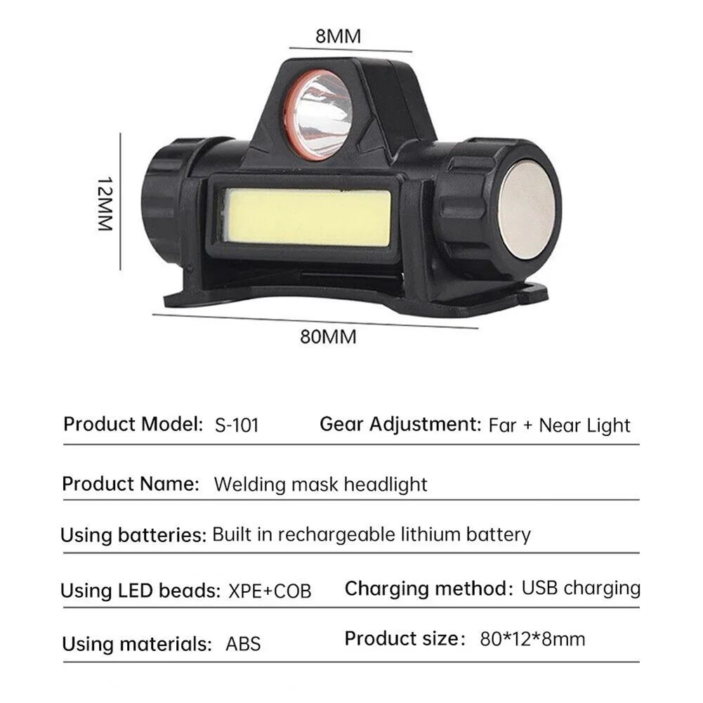 Headwear Astigmatism Lamp Welding Mask Headlight Dual Light Source USB Charging For Welding-Cap Lighting