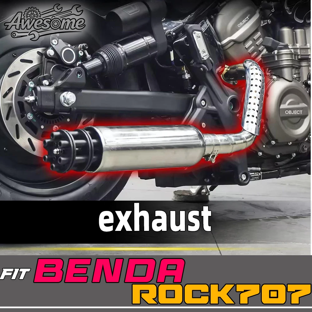 Dual-exit Gatling-style exhaust pipes For Fit BENDA ROCK 707 707 ROCK