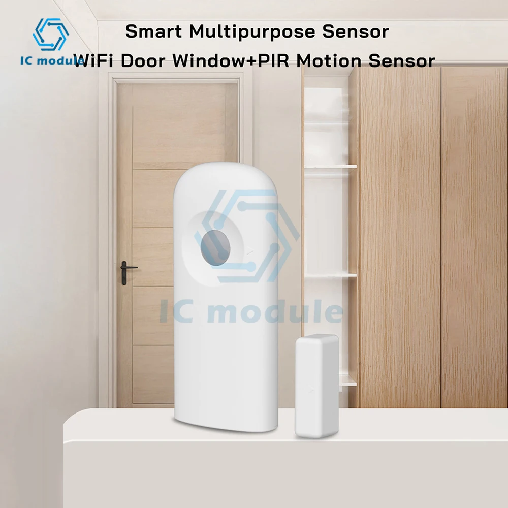 Smart Multipurpose WiFi Door Sensor and PIR Motion Sensor 2-in-1 function For Alexa Smart Home Security Smart Life