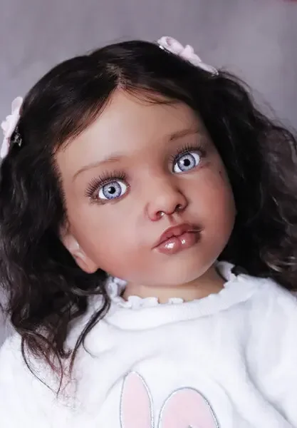DLS 41''Reborn Baby Aloenka Limited Supply Customized By Artist Painted Finished With Hand-Rooted Hair With Cloth Body