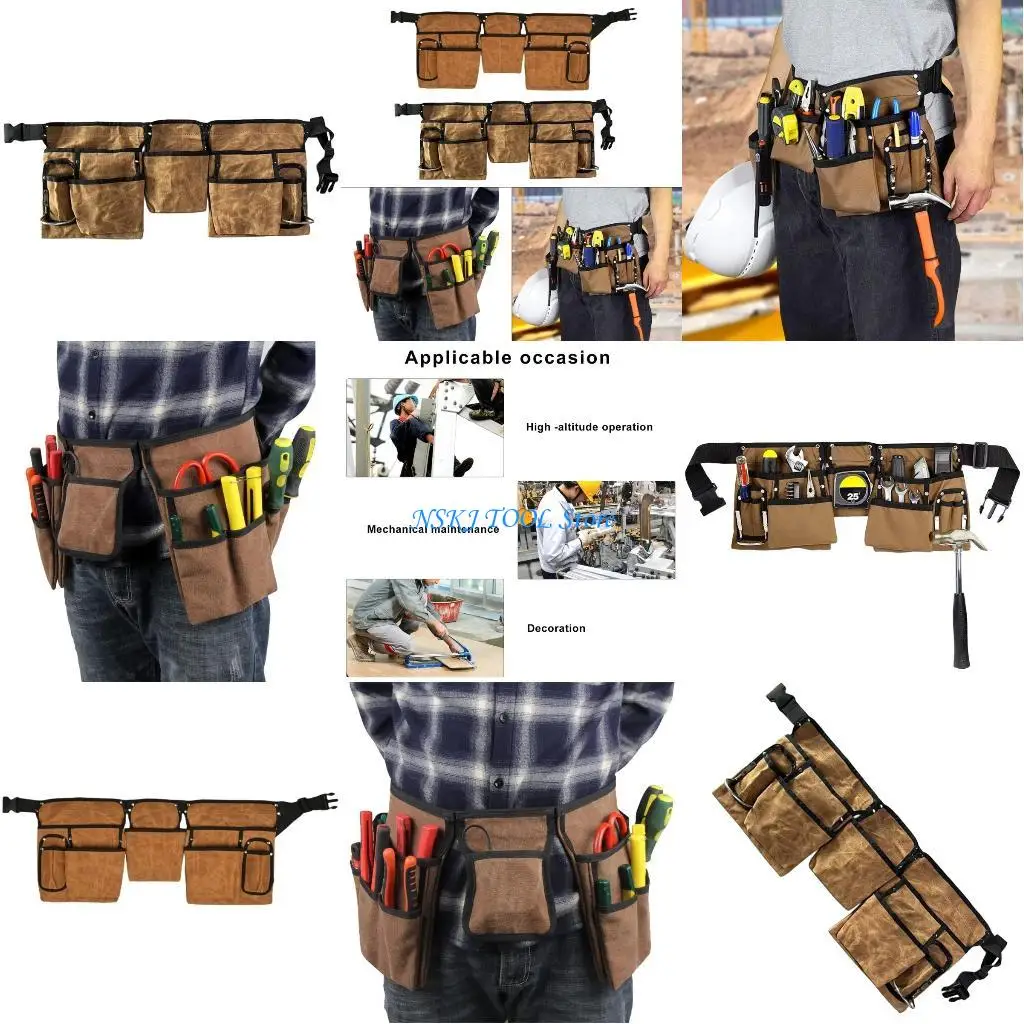 L8RC Handyman's Companion Adjustable Canvas Tool with 19 Organizing Pockets
