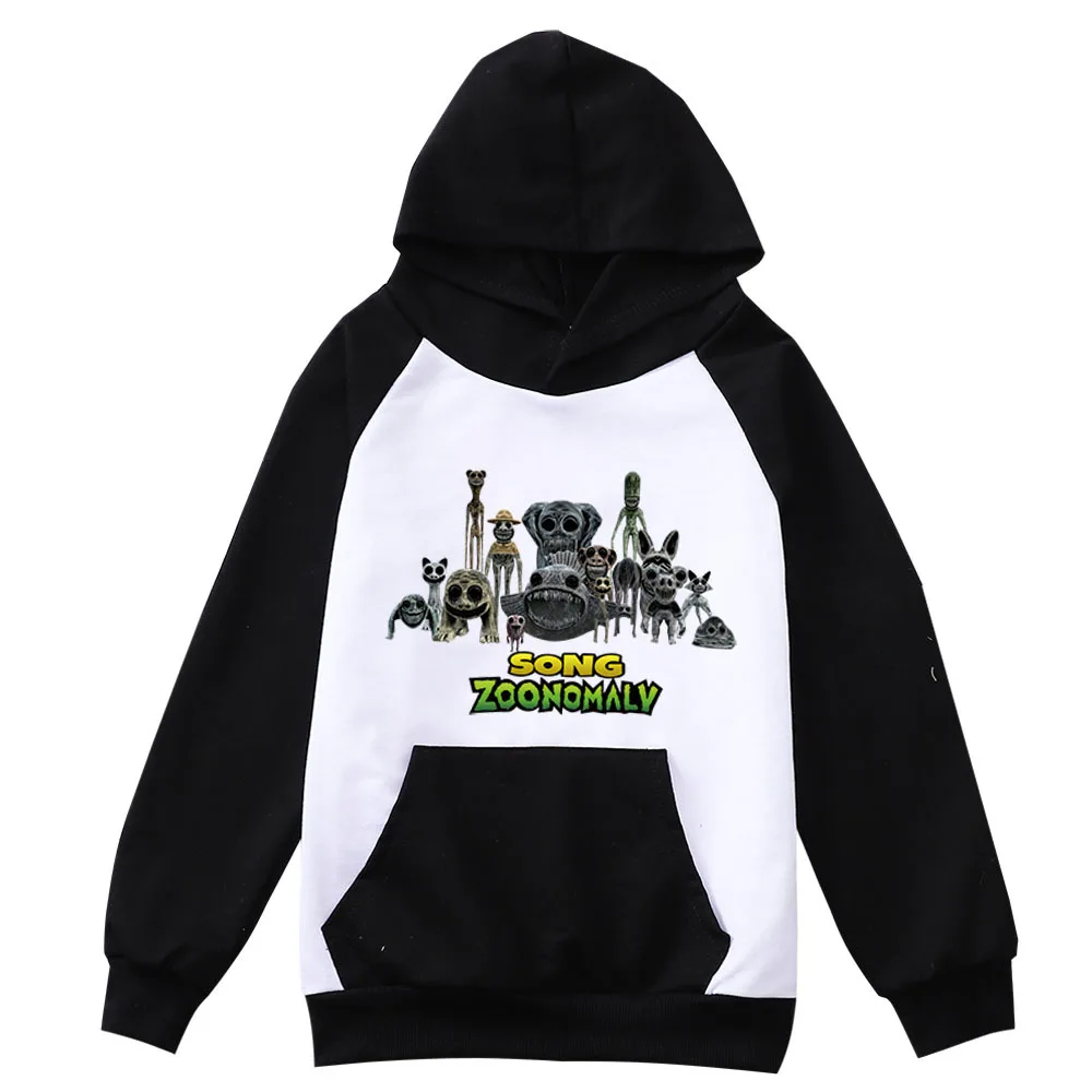 

Новинка 2024 года, Детская толстовка с капюшоном и надписью «ZOONOMALY», одежда для маленьких девочек, свитер с длинным рукавом для мальчиков-подростков, Детская толстовка