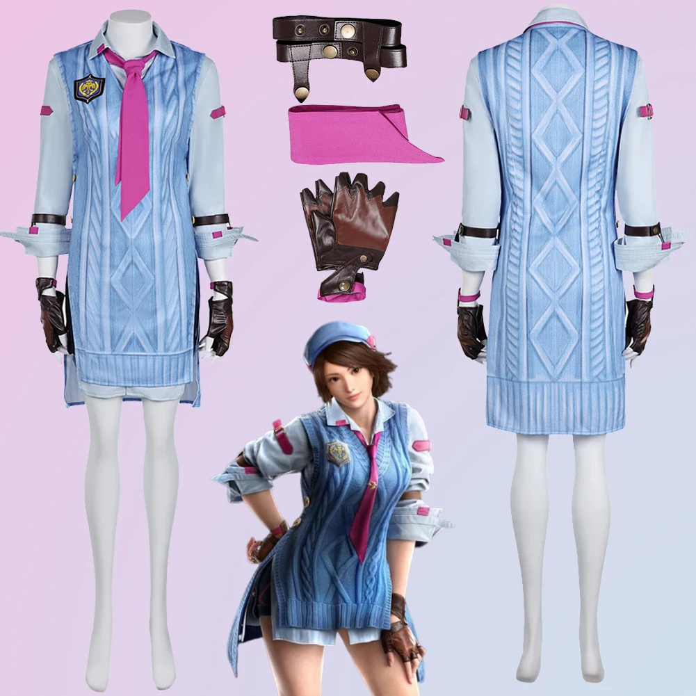 Asuka Kazama Cosplay gioco di ruolo gioco di Anime Tekken8 Costume guanti cravatta donne adulte Roleplay Fantasy Fancy Dress Up Party Clothes