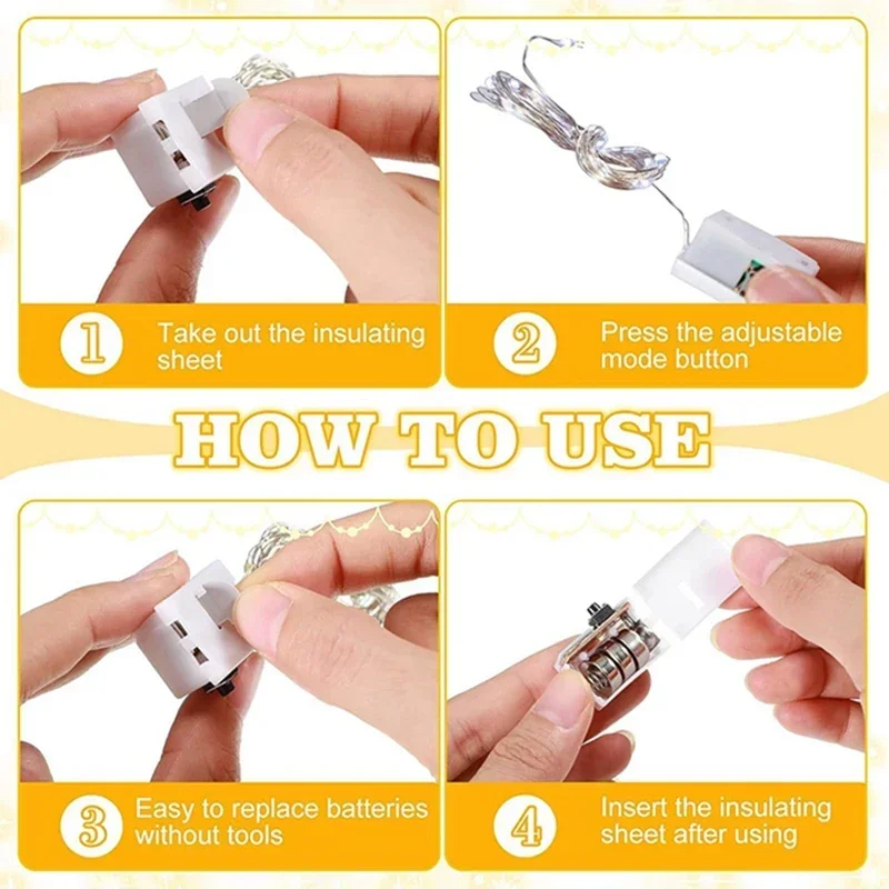 سلسلة أضواء خرافية تعمل بالبطارية ، سلك نحاسي فضي ، زينة حفل زفاف ، ديكور عيد الميلاد ، 30 ليد ، 3 متر ، 10 عبوة #3