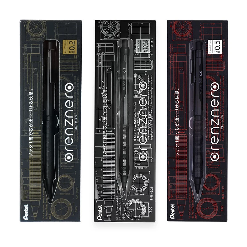 Japan Pentel Metal Mechanical Pencil PP3003-A Engineering Drawing Pencil 0.2/0.3/0.5mm ORENZNERO Low Gravity Stationery