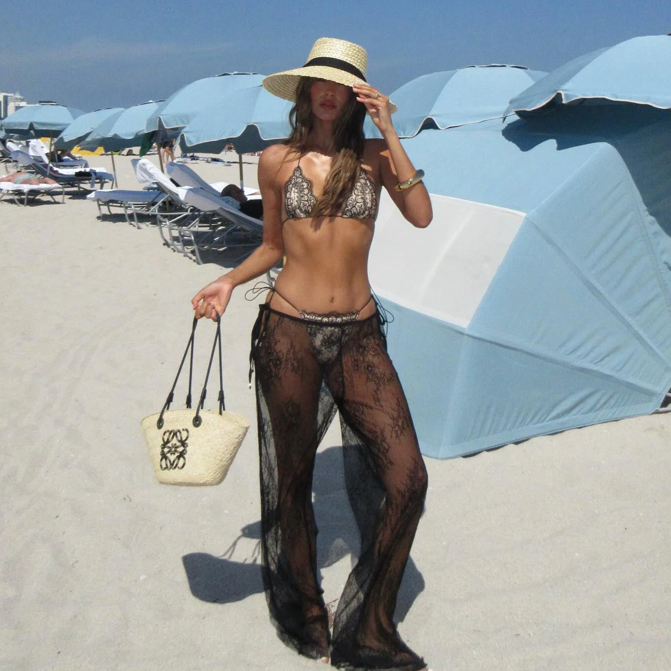 3Pcs Lace Bikini With Beach Pants Sexy Swimsuit Women Swimwear Push Up Biquini Female Mirco Bathingsuit Bodysuit Beach Outfit