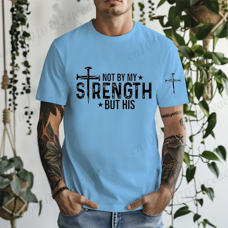 Faith Printed Men Funny T-Shirts Short Sleeve Shirt Christian Bible Verse Print T-Shirts Round Neck Tee Shirt Casual Summer Tops #4