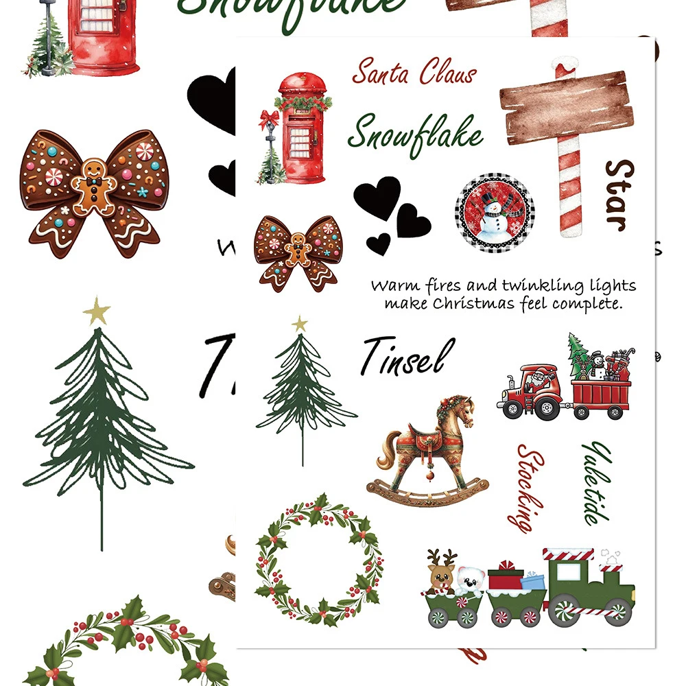 

8/16sheets Cartoon Christmas Hand Account Stickers Cute Aesthetic Decals for Kids DIY Skateboard Laptop Guitar Sticker Toy Gifts
