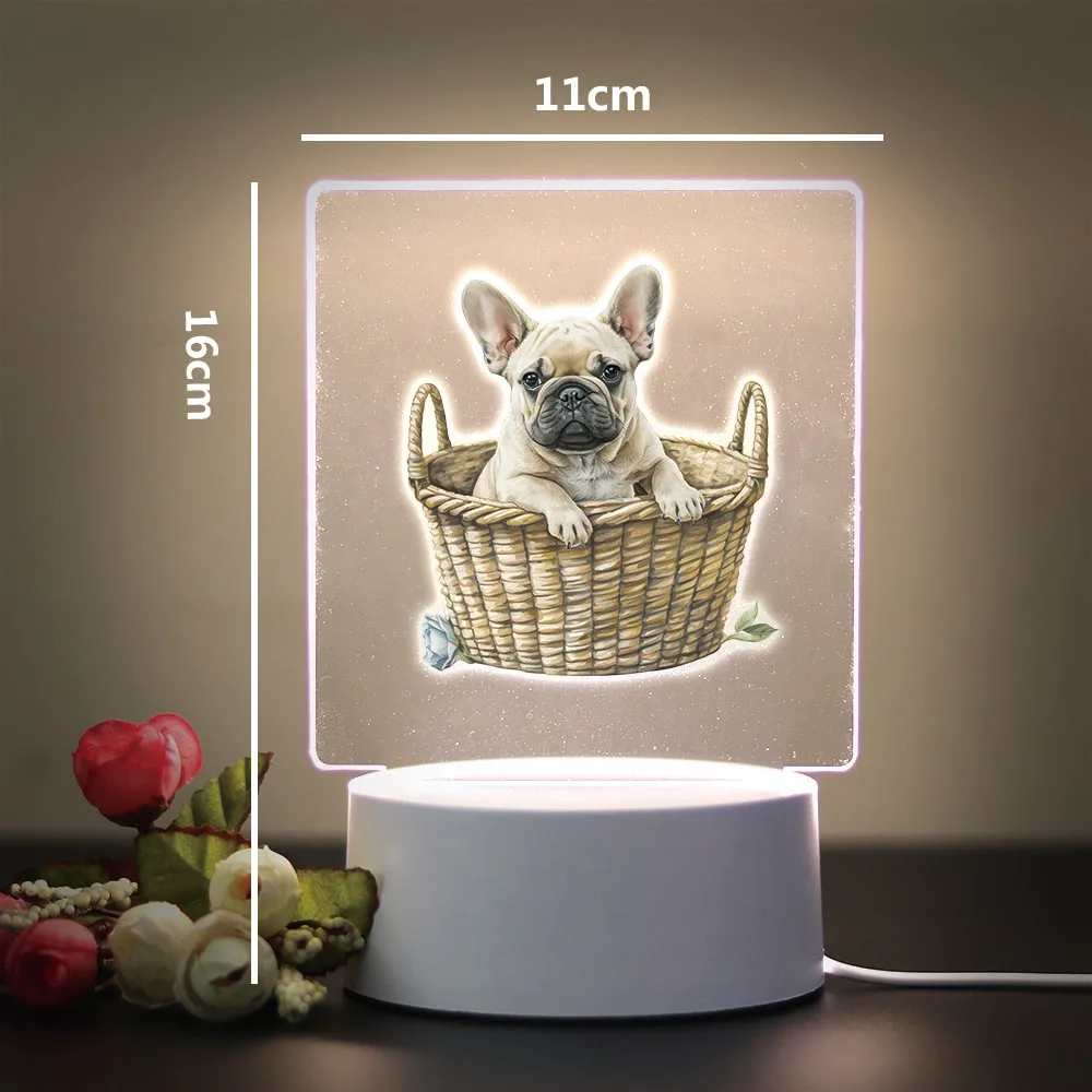 Hot French bulldog Creative Table Bedside Lamp Kids Night Light Room Decor For Boys Birthday Led Night Light