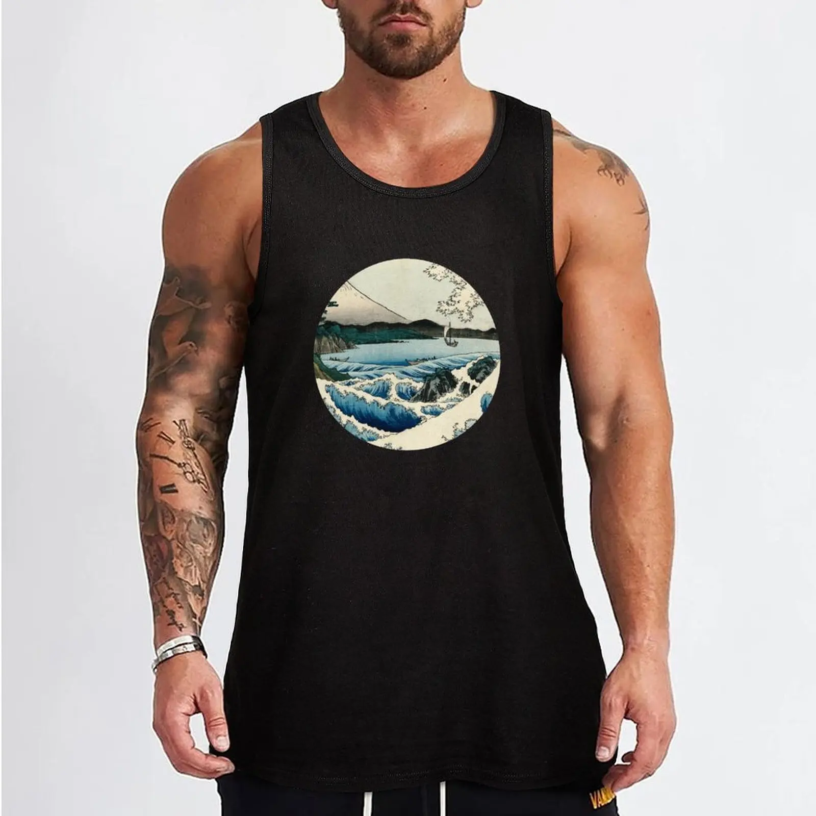 Hiroshige - The Sea off Satta Tank Top sleeveless shirts summer Men's tops