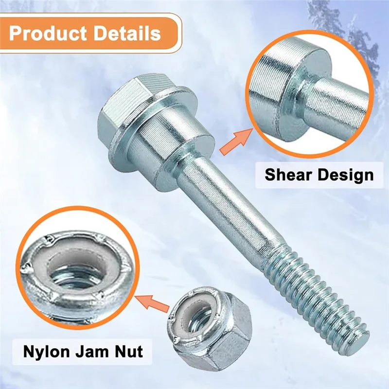 ABDJ-10Pcs 580790401 منفاخ الثلج/الرمي دبابيس القص البراغي والصواميل للحرفيين، منفاخ الثلج Poulan AYP 2 المرحلة