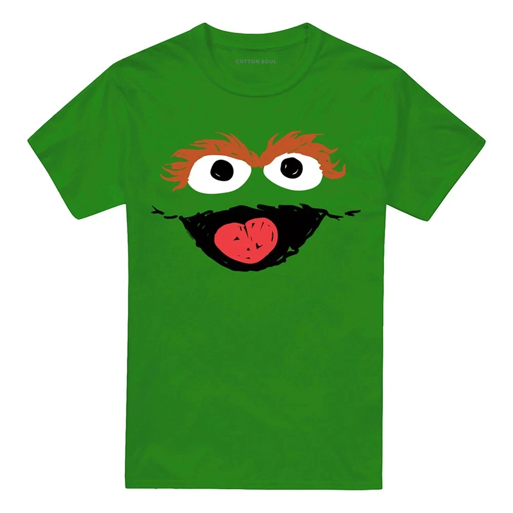 Sesame Street Color Pencil Sketch Design, Size S-4XL Street Fashion T-shirt for Men's Daily Wear