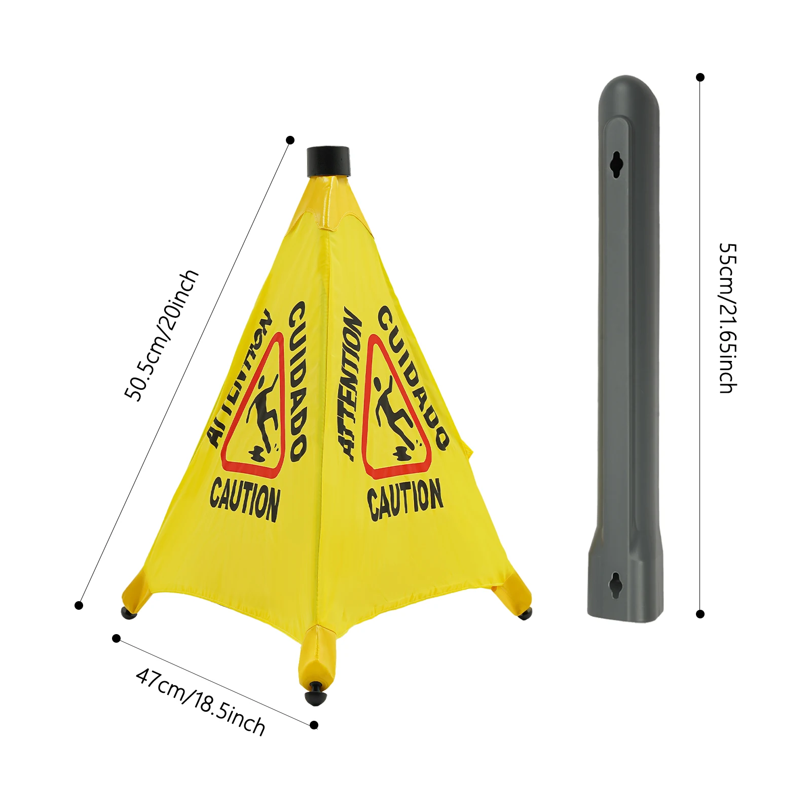 

6PCS Umbrella-shaped Wet Floor Sign with Storage Tube, Wet Safety Signs, Caution Sign for Commercial Stores, Building Entrances
