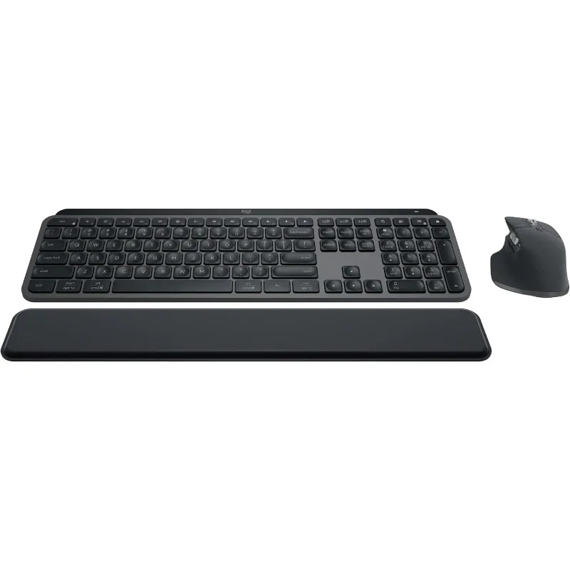 

MX Keys S Combo - Performance Wireless Keyboard and Mouse with Palm Rest, Customizable Illumination, Fast Scrolling, Bl
