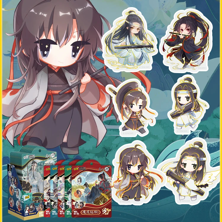 Anime Grootmeester Van Demonische Teelt Weiwuxian Lanwangji Cosplay Prachtige Pinup Foto Tags Paster Verjaardag Afgestudeerde Cadeau