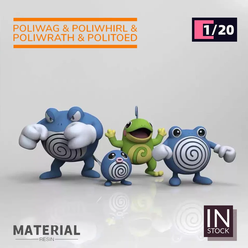 Poliwag, Poliwhirl, Poliwrath e Politoed: La Collezione di Figure di Azione RX STUDIO